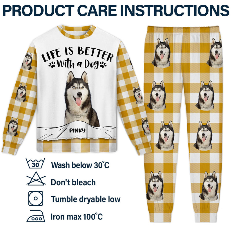 Custom Photo Life Is Better - Gift For Pet Lovers - Personalized Unisex Pajamas Set