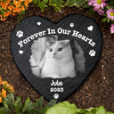 Custom Photo Pet Memorial Forever In Our Hearts - Memorial Gift For Pet Lovers - Personalized Heart Memorial Garden Stone