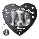Custom Photo Pet Memorial Forever In Our Hearts - Memorial Gift For Pet Lovers - Personalized Heart Memorial Garden Stone