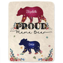 Fière maman ourse - Cadeau pour maman - Couverture polaire personnalisée, couverture sherpa
