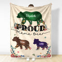 Fière maman ourse - Cadeau pour maman - Couverture polaire personnalisée, couverture sherpa