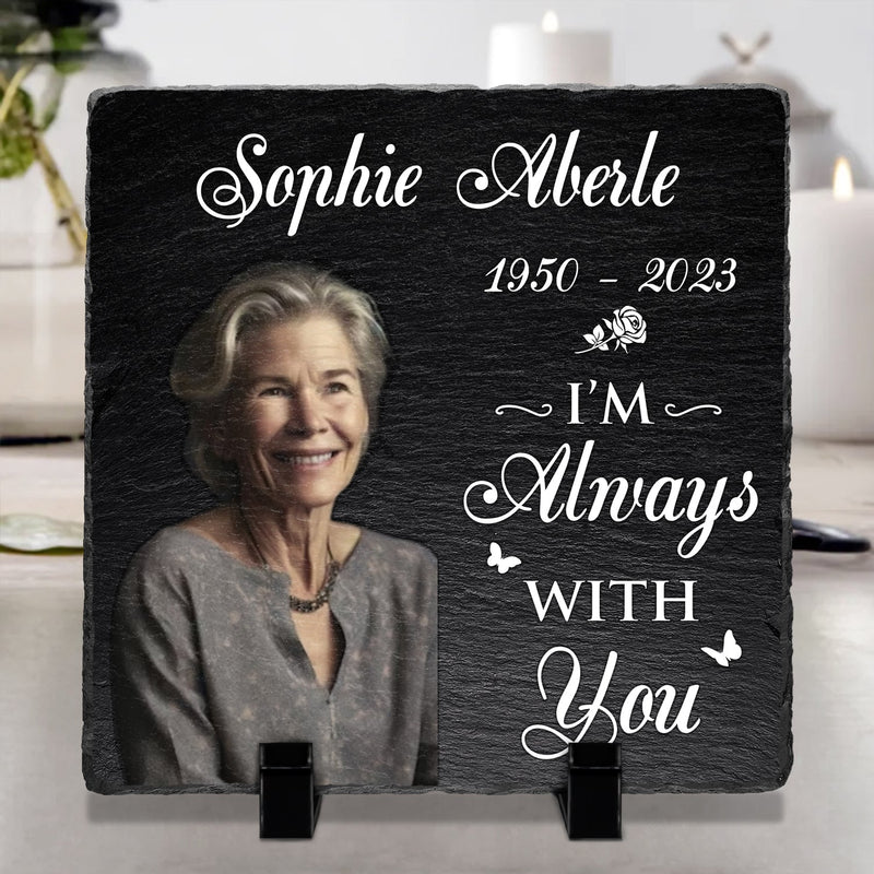 Custom Photo In Loving Memory - Memorial Gift For Family - Personalized Rectangle Memorial Garden Stone