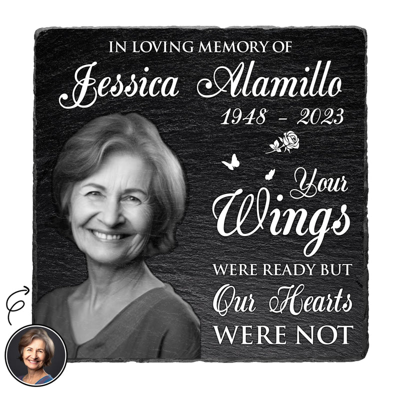 Custom Photo In Loving Memory - Memorial Gift For Family - Personalized Rectangle Memorial Garden Stone