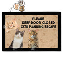 Custom Photo Cats Dogs Planning Escape - Gift For Pet Lovers - Personalized Doormat