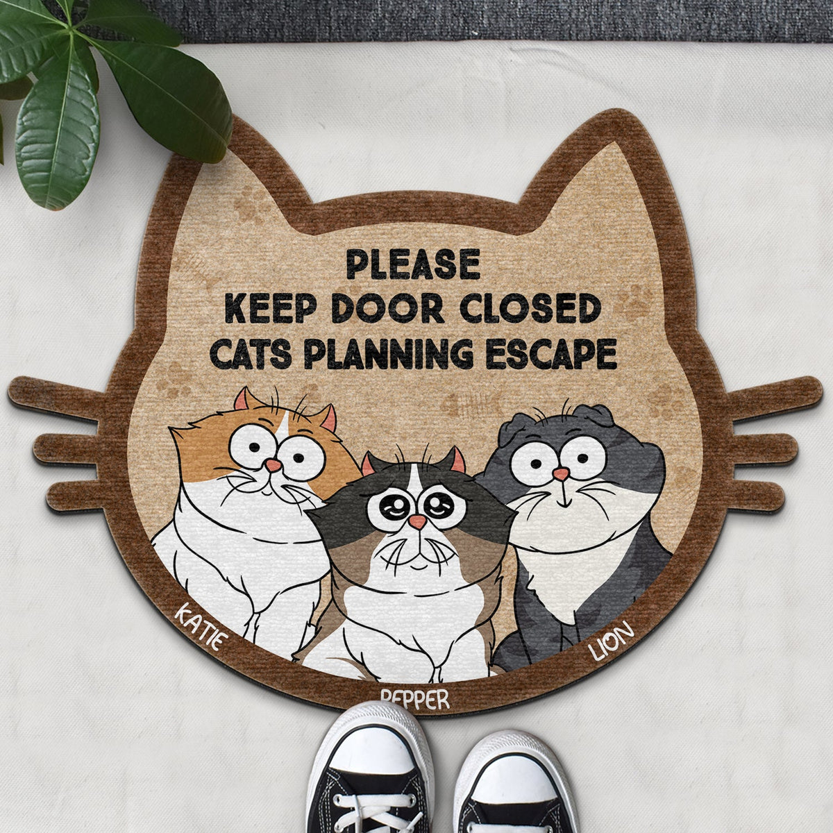 Cats Planning Escape Gift For Cat Lovers Personalized Custom Shape