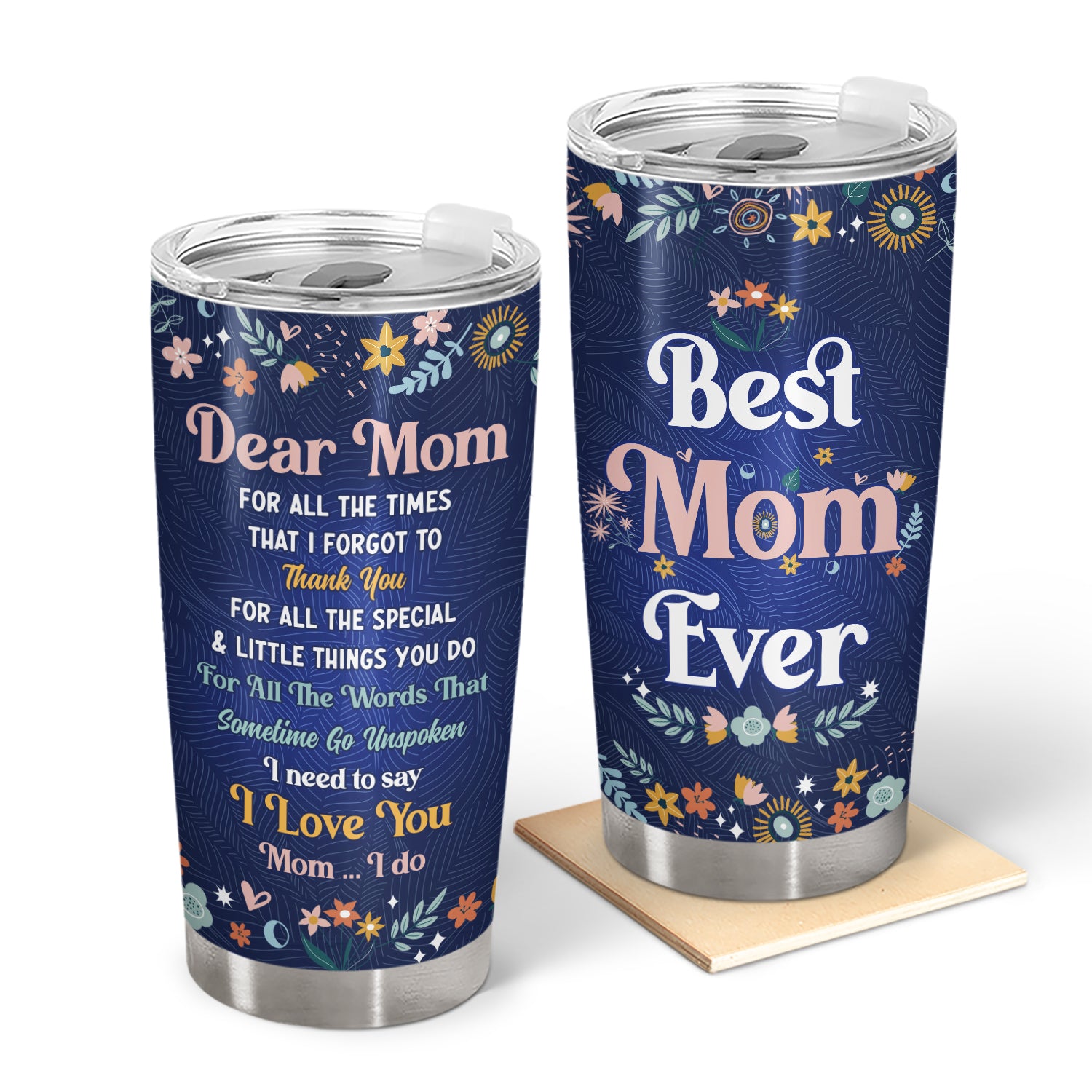 Wander Prints Best Mom Ever 20oz Insulated Tumbler - Gifts for Mom from Daughter Son, Mom Gifts for Mother's Day, Birthday Gifts for Mom
