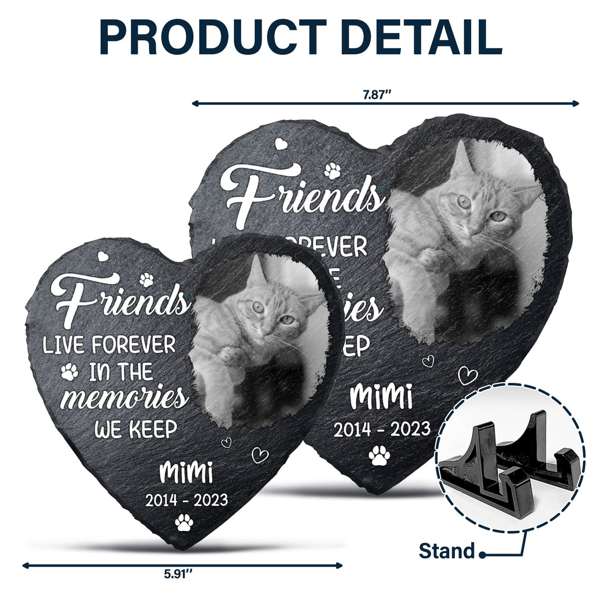 Personalized Cat Photo Acrylic Plaque - Memorial Gift Idea for Cat Owners - Once By My Side Forever In My Heart