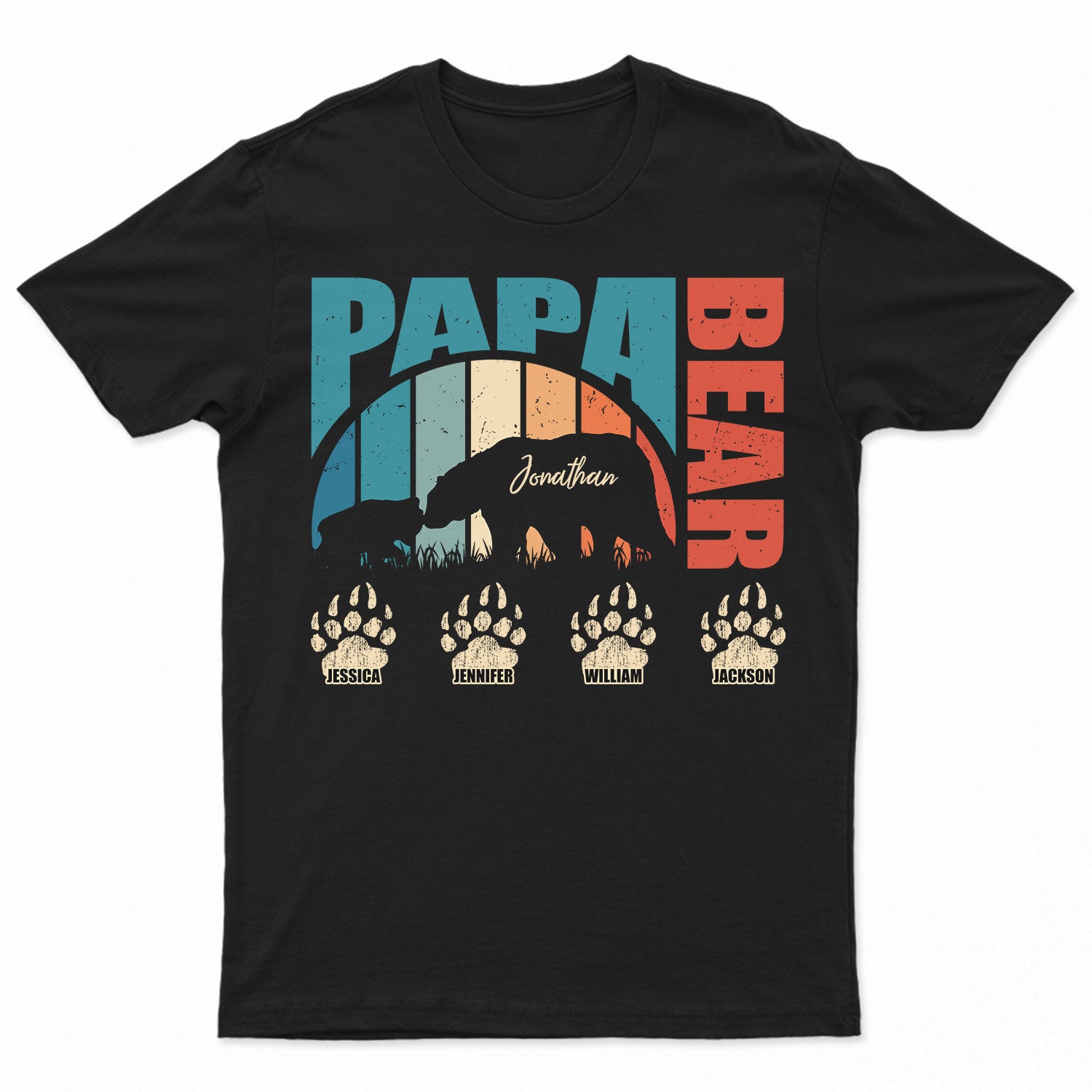 Papa Bear - Gift For Father - Personalized T Shirt