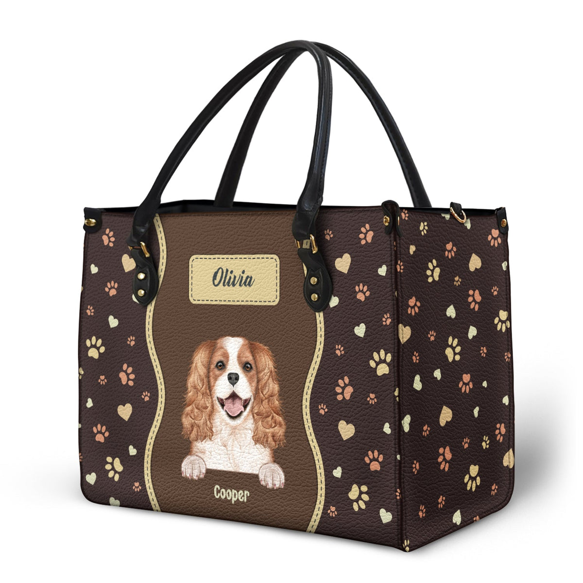 Fur Mom With Love - Gift For Pet Lovers, Pet Mom - Personalized Leather Bag