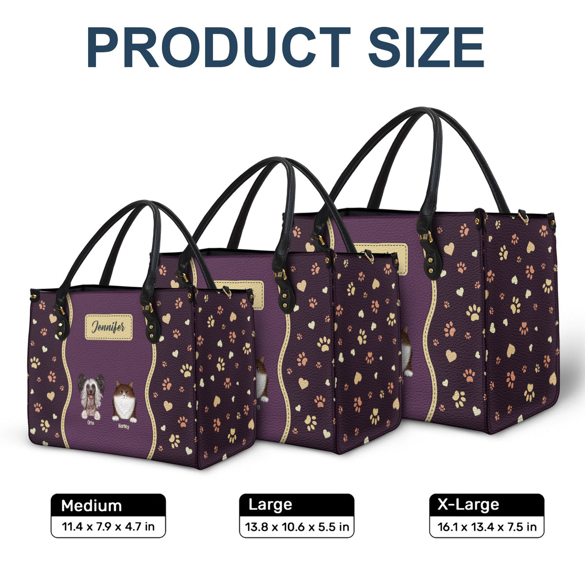 Fur Mom With Love - Gift For Pet Lovers, Pet Mom - Personalized Leather Bag