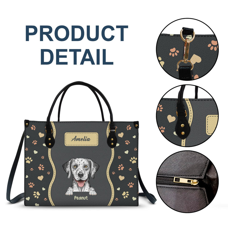 Fur Mom With Love - Gift For Pet Lovers, Pet Mom - Personalized Leather Bag