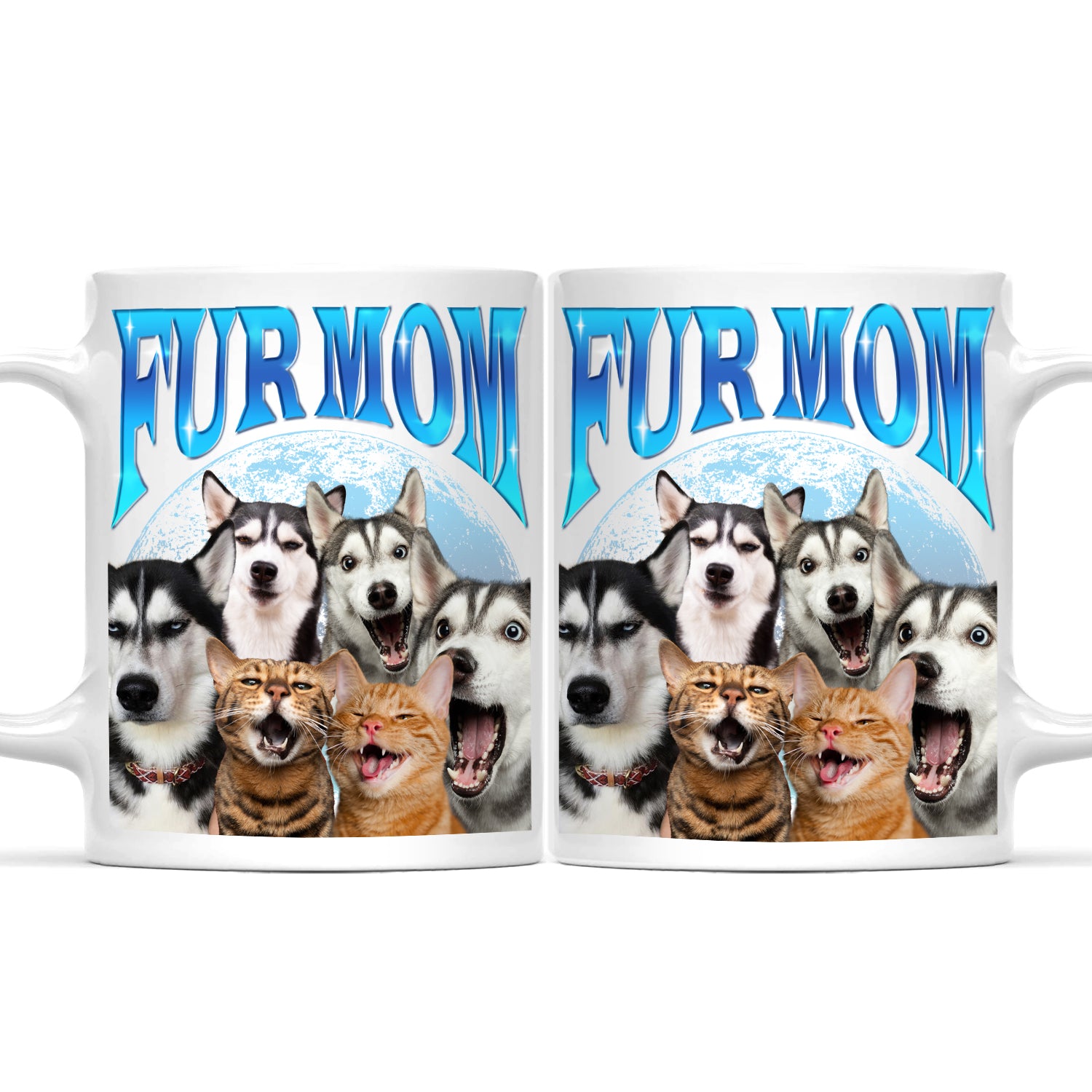 Custom Photo Dog Cat Fur Mom Dad - Gift For Pet Lovers - Personalized Mug