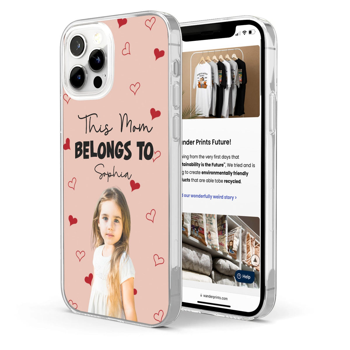 Photo personnalisée pour enfants à qui appartient ce papa et cette maman - Cadeau pour maman et papa - Coque de téléphone transparente personnalisée
