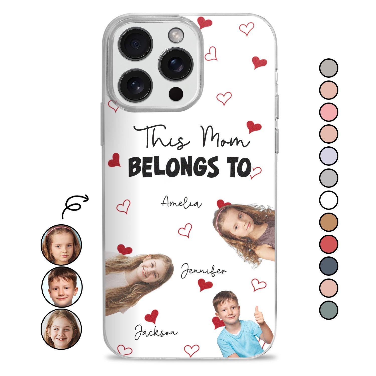 Custom Photo Kids This Mom Dad Belongs To - Gift For Mother, Father - Personalized Clear Phone Case