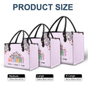 Mom Grandma Floral - Gift For Mother, Grandmother - Personalized Leather Bag