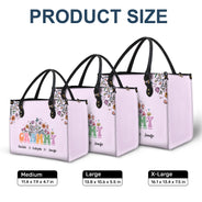 Mom Grandma Floral - Gift For Mother, Grandmother - Personalized Leather Bag