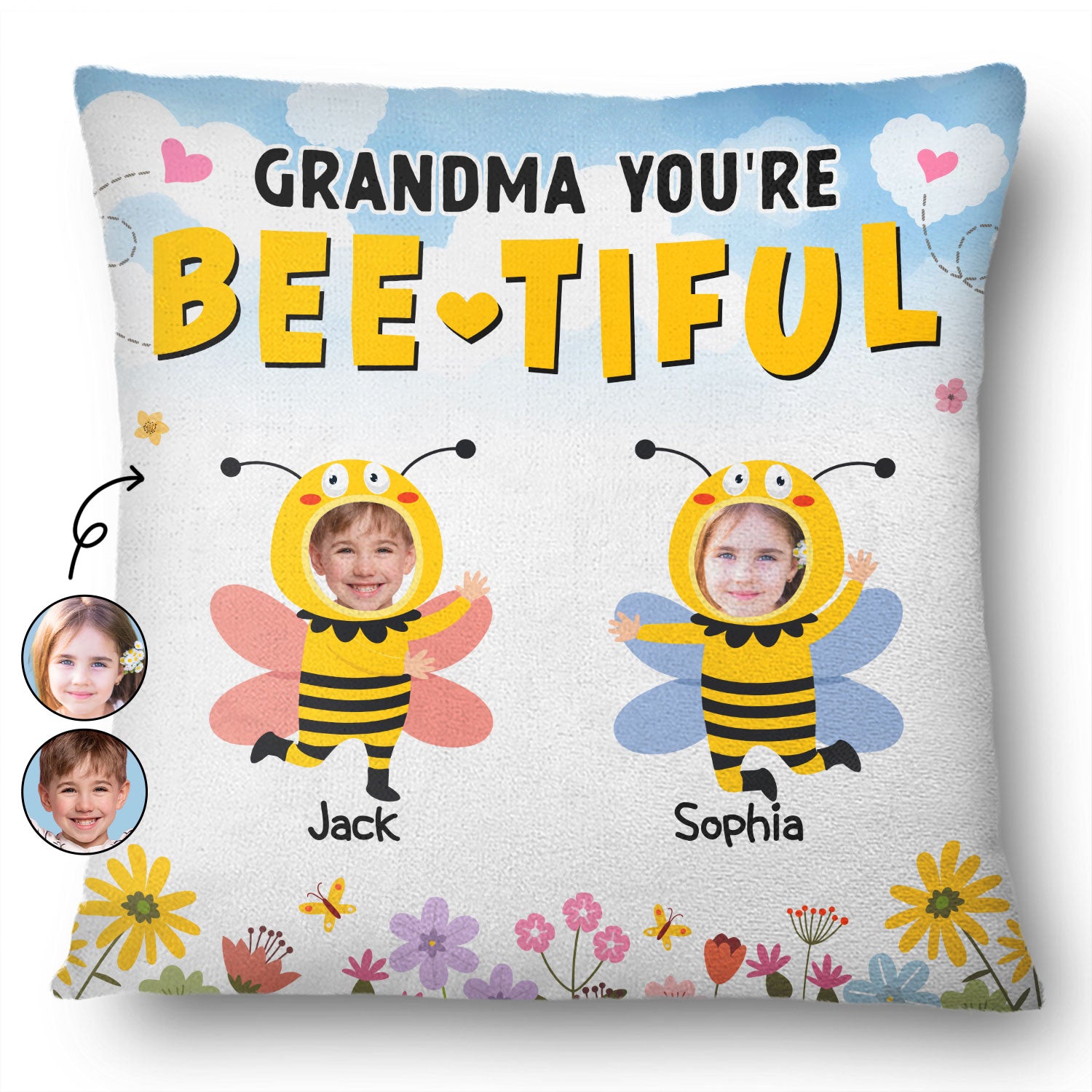 Custom Photo Mom Grandma You're Beautiful - Gift For Mother, Grandmother - Personalized Pillow