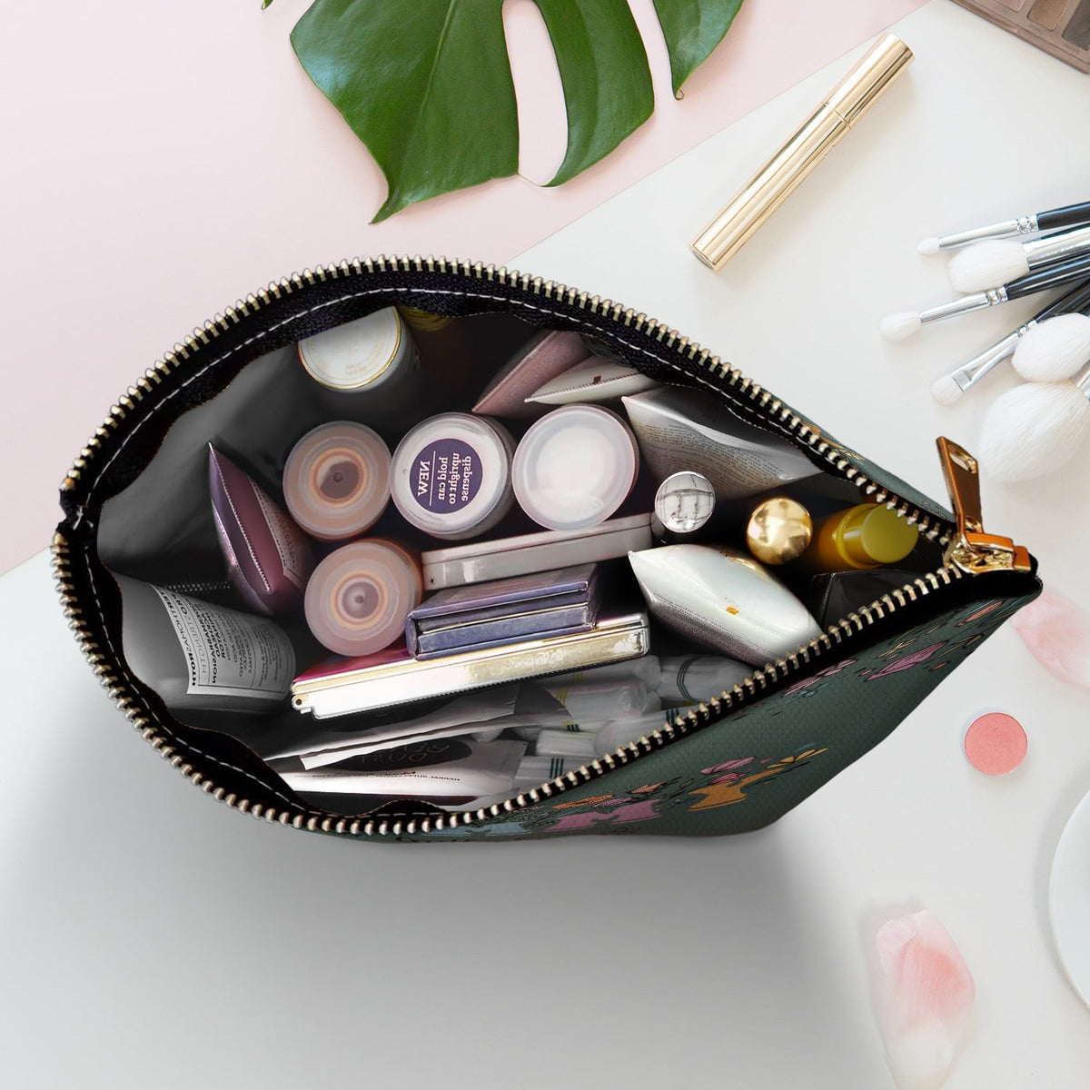 Mom Grandma Floral - Gift For Mother, Grandmother - Personalized Cosmetic Bag