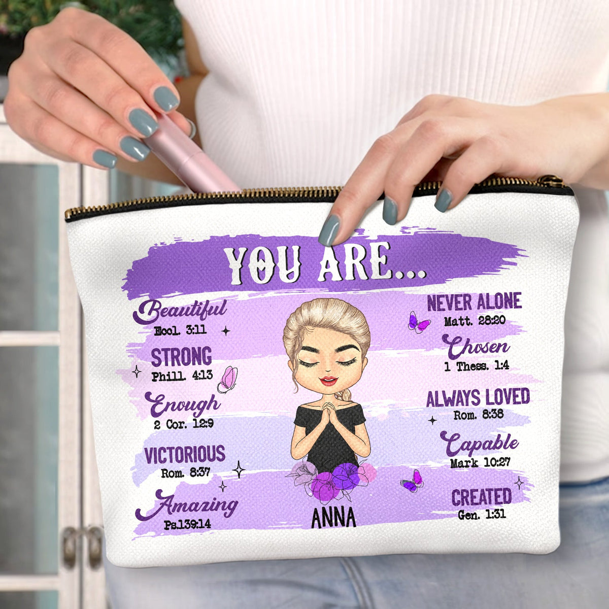 Tu es belle - Cadeau pour toi, cadeau pour femme, cadeau pour elle - Trousse de maquillage personnalisée