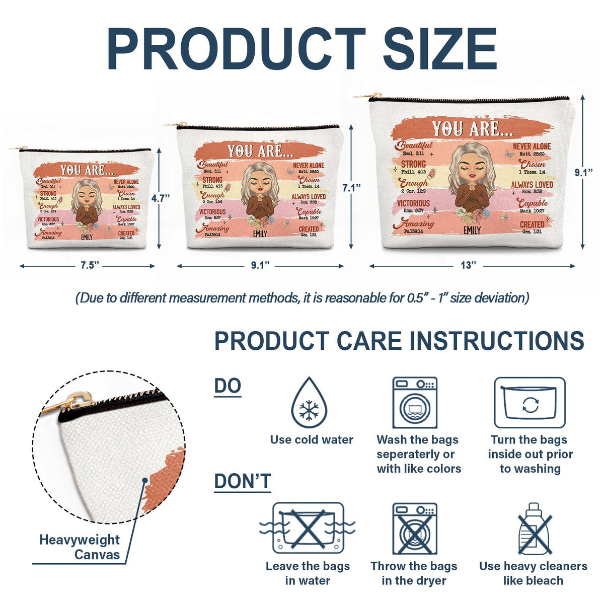 Tu es belle - Cadeau pour toi, cadeau pour femme, cadeau pour elle - Trousse de maquillage personnalisée