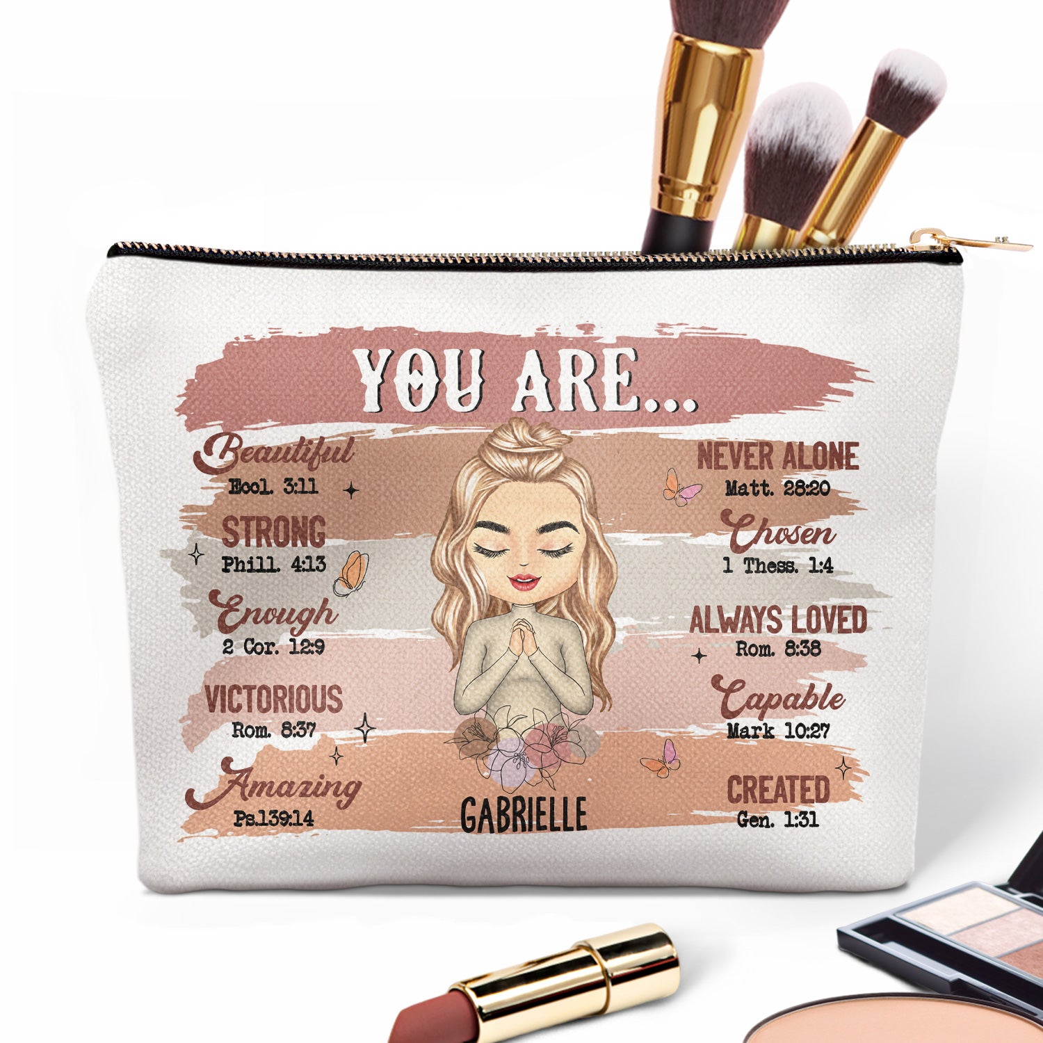 You Are Beautiful - Gift For Yourself, Gift For Women, Gift For Her - Personalized Cosmetic Bag
