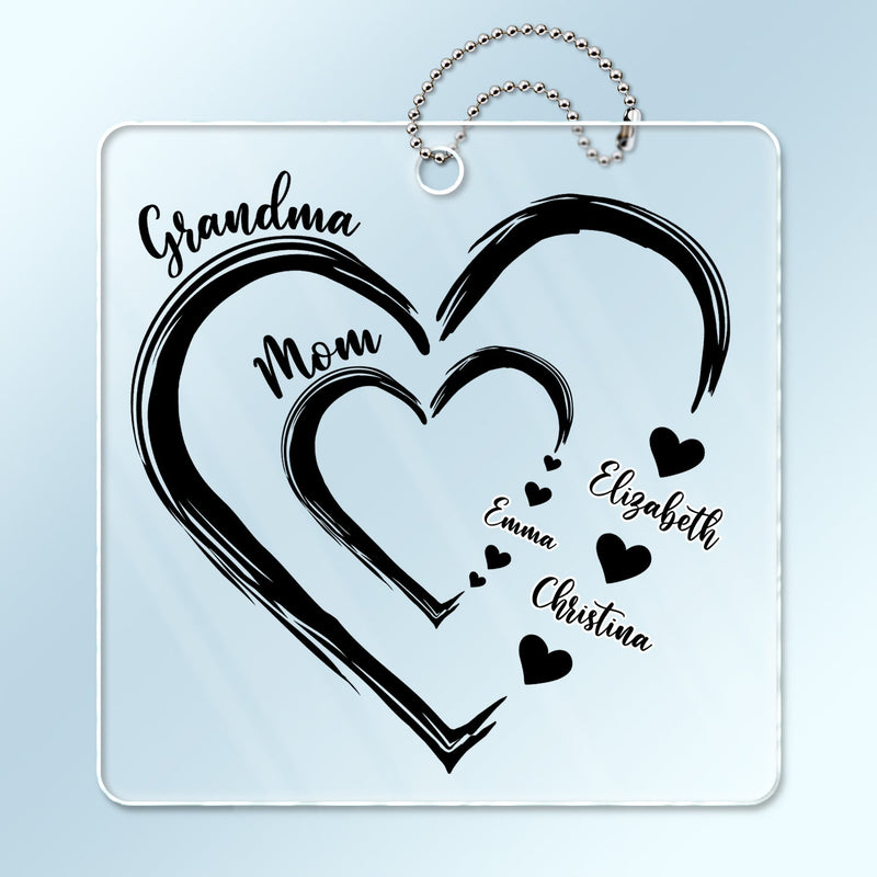 Mom's Grandma's Sweethearts - Gift For Mother, Grandmother - Personalized Acrylic Car Hanger