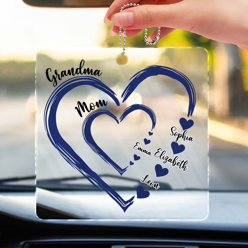 Mom's Grandma's Sweethearts - Gift For Mother, Grandmother - Personalized Acrylic Car Hanger