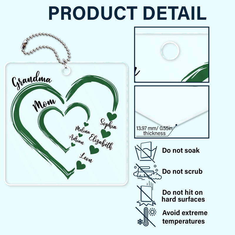 Mom's Grandma's Sweethearts - Gift For Mother, Grandmother - Personalized Acrylic Car Hanger