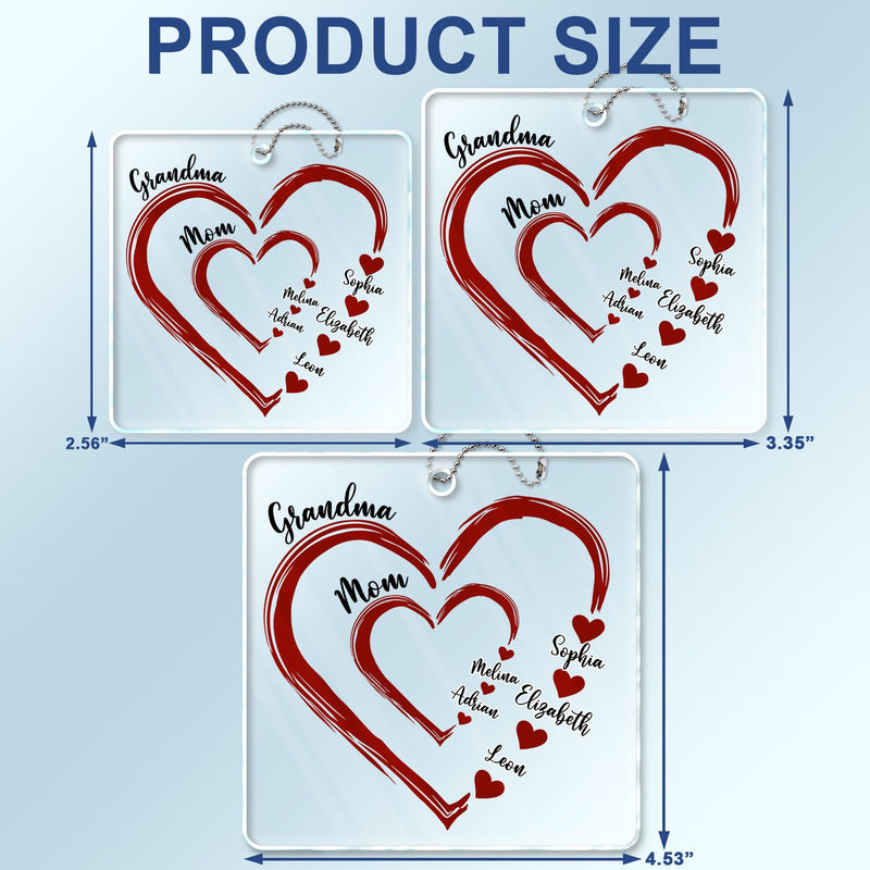 Mom's Grandma's Sweethearts - Gift For Mother, Grandmother - Personalized Acrylic Car Hanger