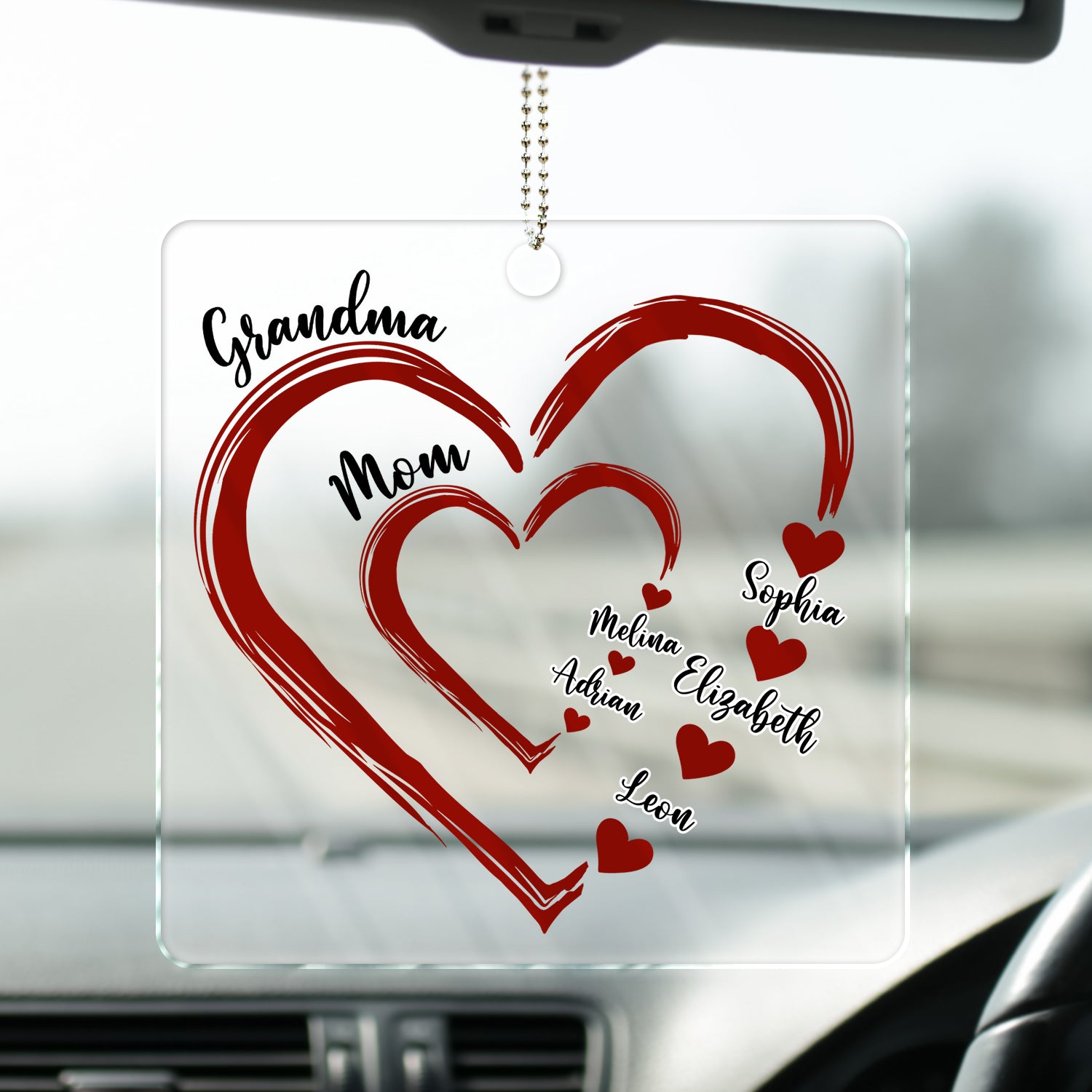 Mom's Grandma's Sweethearts - Gift For Mother, Grandmother - Personalized Acrylic Car Hanger