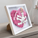 Mom Grandma Kids Hand In Hand - Gift For Mother, Grandmother - Personalized Flower Shadow Box