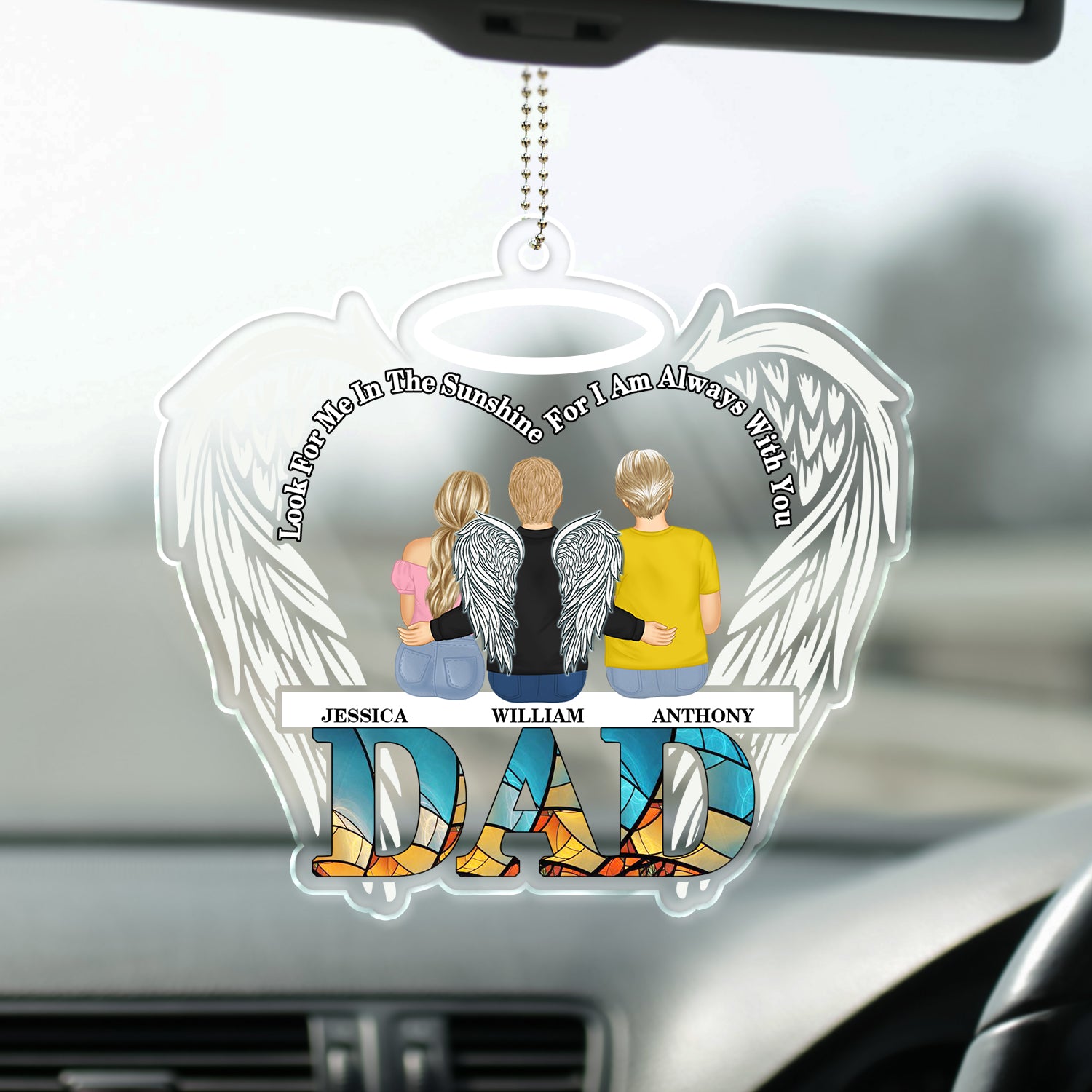 In The Sunshine - Dad Memorial Gift - Personalized Acrylic Car Hanger