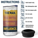 Funcle The Bad Influence - Gift For Uncle - Personalized 4 In 1 Can Cooler Tumbler