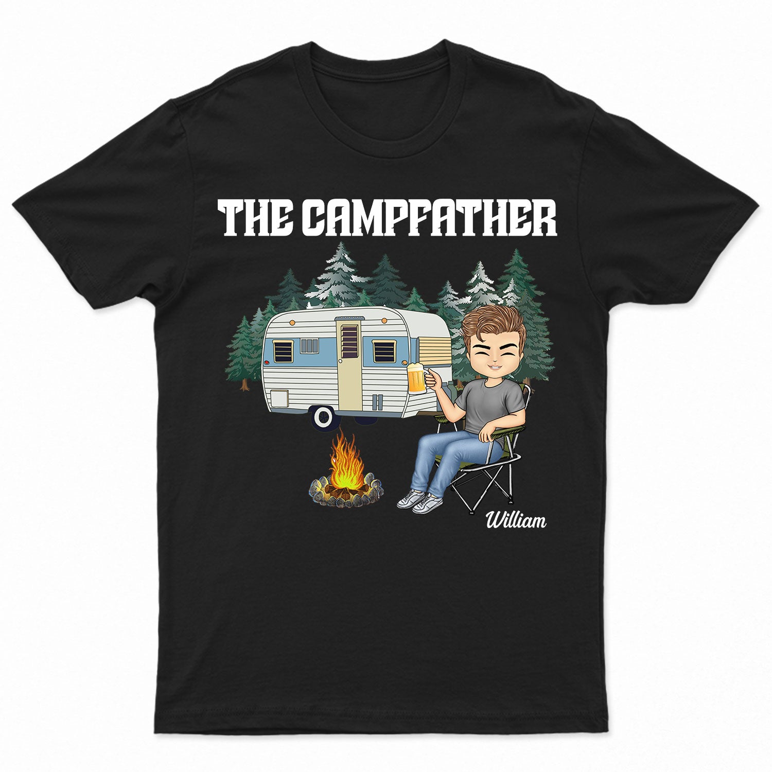 The Campfather - Gift For Camping Father - Personalized T Shirt