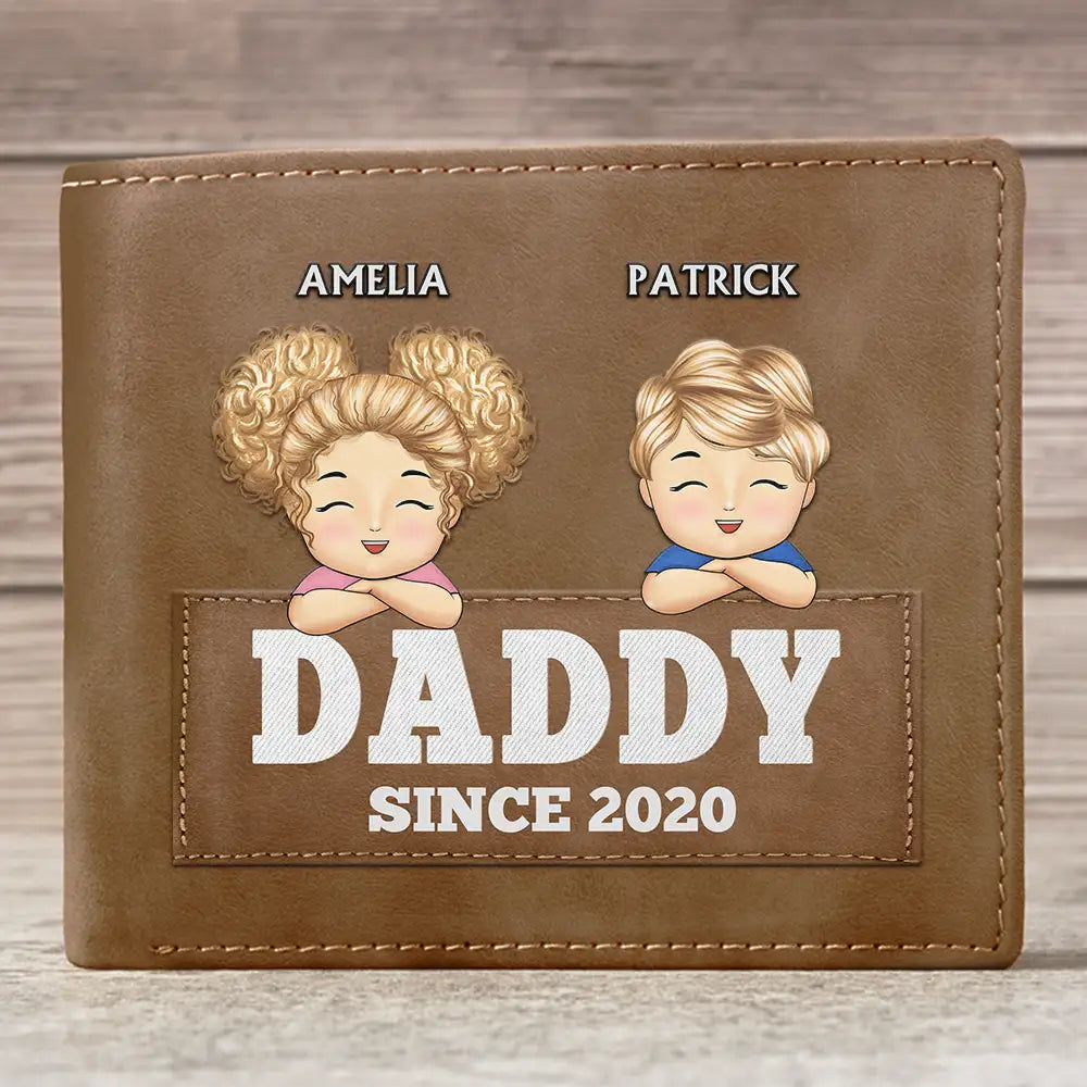 Papa Daddy Since - Personalized Leather Wallet