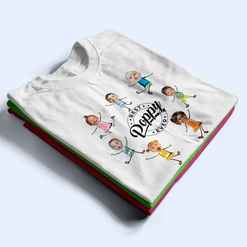 Custom Photo Best Daddy Ever Dancing Kids - Personalized T Shirt