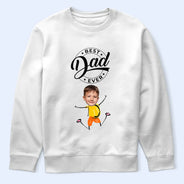 T-shirt personnalisé avec photo « Le meilleur papa de tous les temps » pour enfants dansants