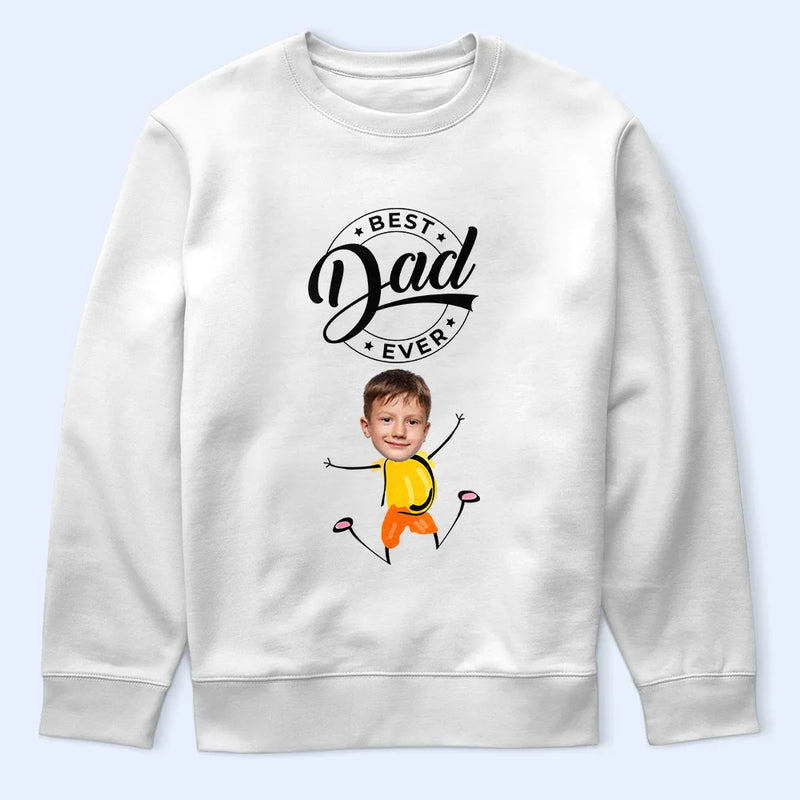 Custom Photo Best Daddy Ever Dancing Kids - Personalized T Shirt
