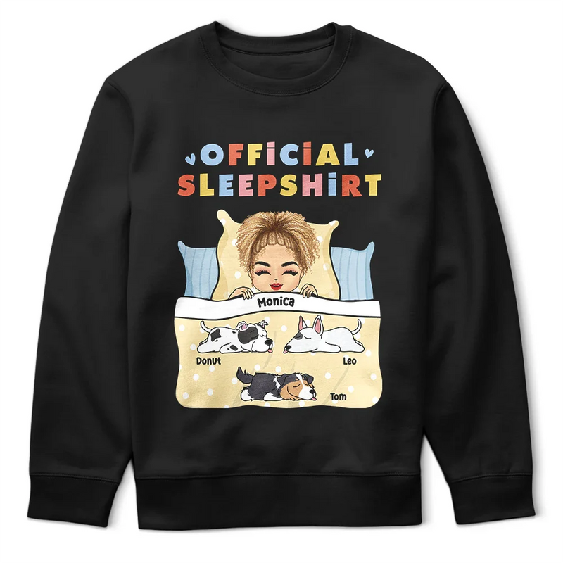 Official Sleepshirt Dog Mom Dog Dad - Personalized T Shirt