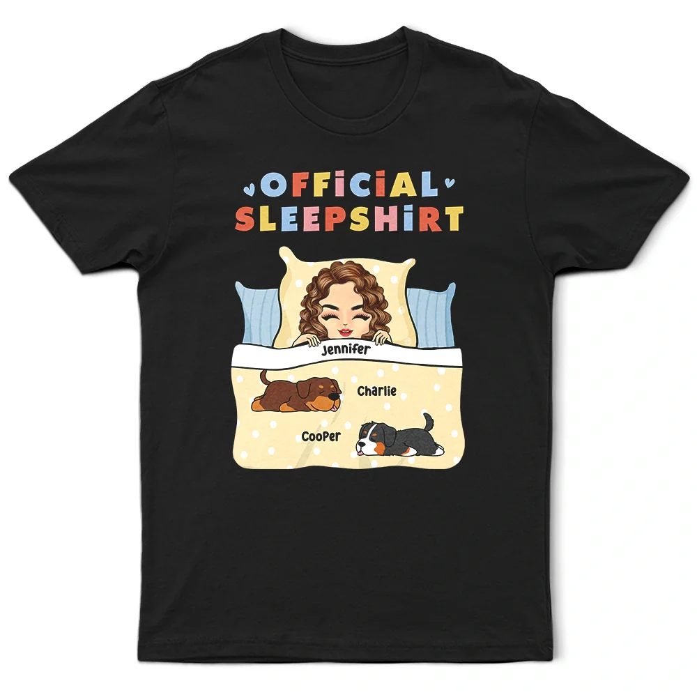 Official Sleepshirt Dog Mom Dog Dad - Personalized T Shirt