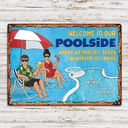 Poolside Good Music - Personalized Classic Metal Signs