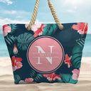 Letter Monogram Tropical Style - Personalized Beach Bag