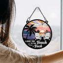 Love You To The Beach - Personalized Window Hanging Suncatcher Ornament