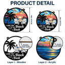 Love You To The Beach - Personalized Window Hanging Suncatcher Ornament