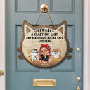 Beware A Crazy Dog & Cat Lady - Personalized Custom Shaped Wood Sign