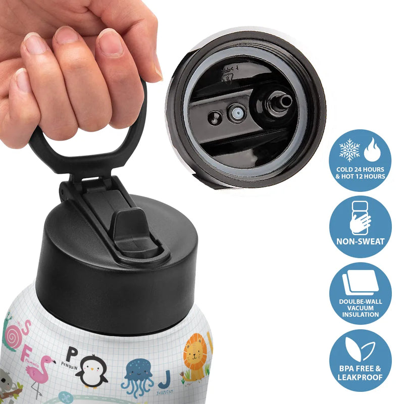 Cute Animal Alphabet - Personalized Kids Water Bottle