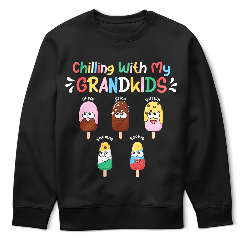 Chilling With My Grandkids - Personalized T Shirt