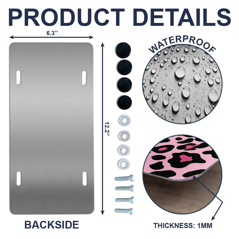 Plaque d'immatriculation personnalisée avec imprimé léopard monogramme 