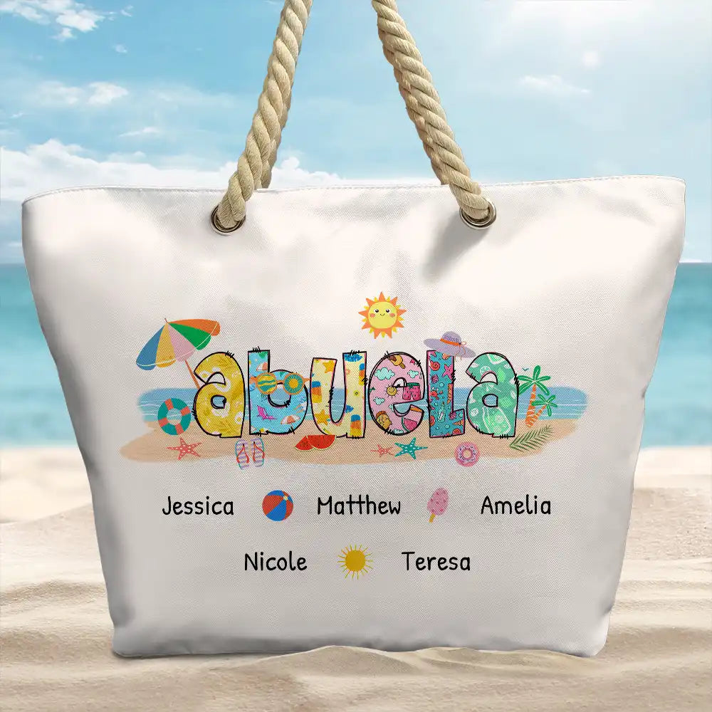 Maman Grand-mère Plage Ambiance Été - Sac de plage personnalisé 