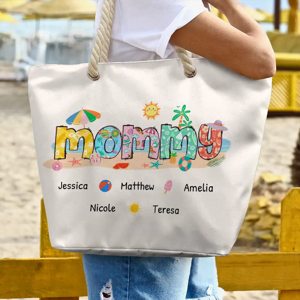 Maman Grand-mère Plage Ambiance Été - Sac de plage personnalisé 